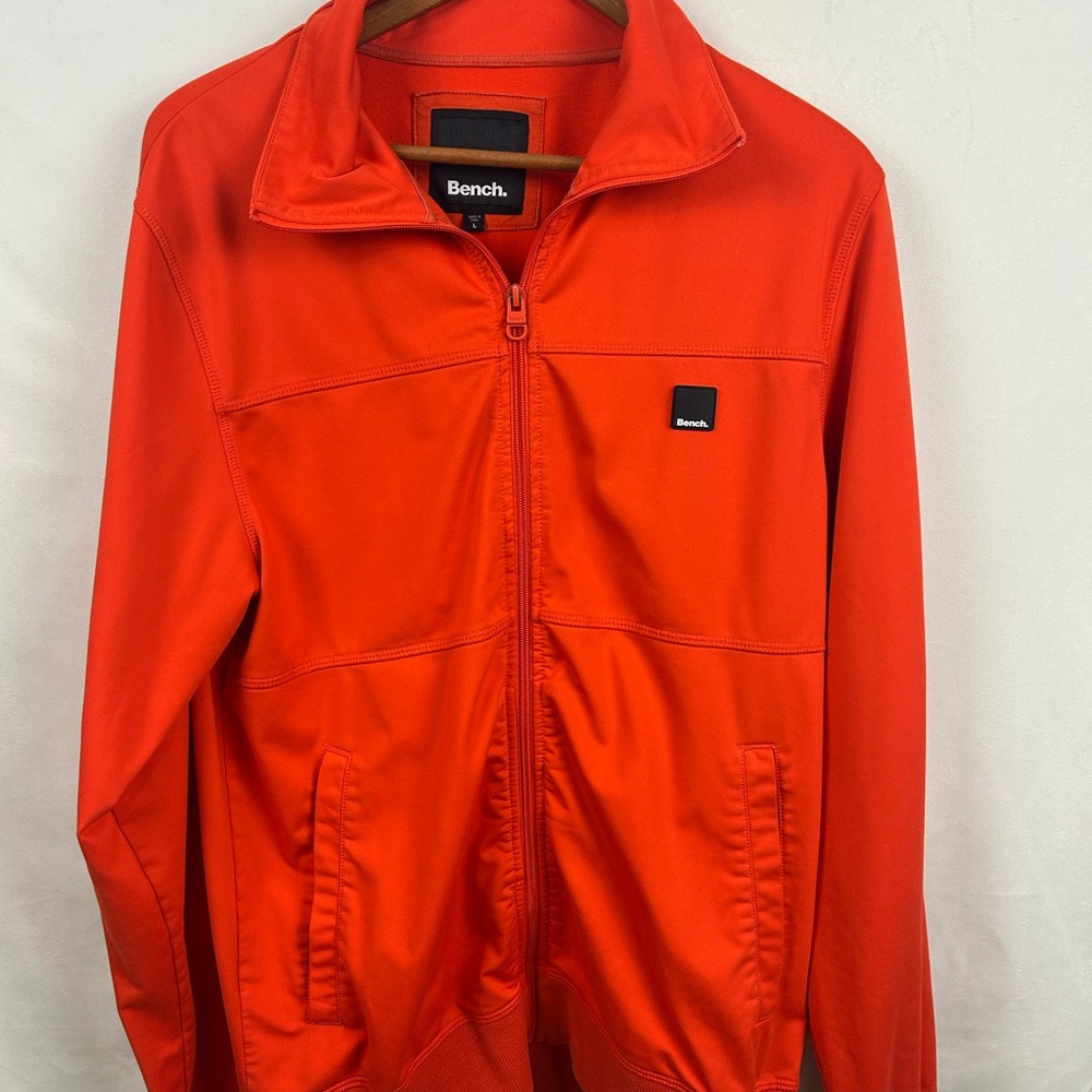 Bench Orange Zip-Up Sweater Jacket Mens Size Large